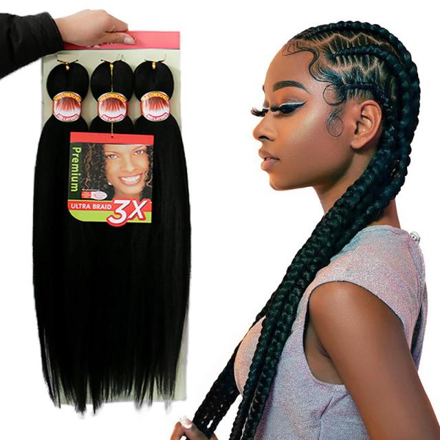 Lot 3 Paquets Cheveux Tressage Yaki 26" - Extensions Synthétiques