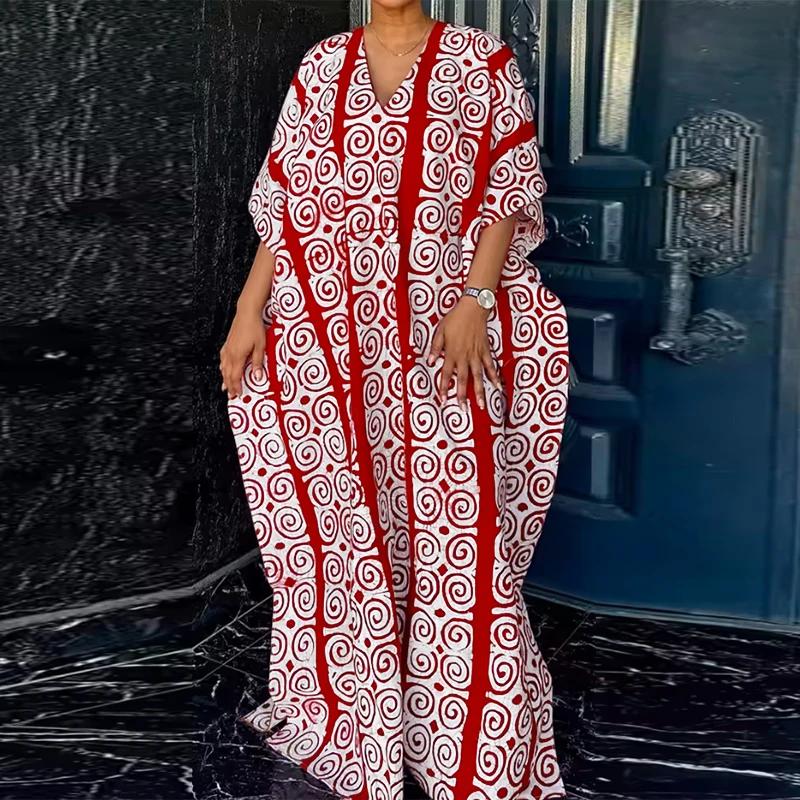 Robe Bohème Longue Grande Taille - Bleu Été 2026