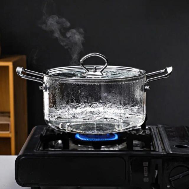 Casserole en Verre Borosilicate - Résistant à la Chaleur avec Couvercle