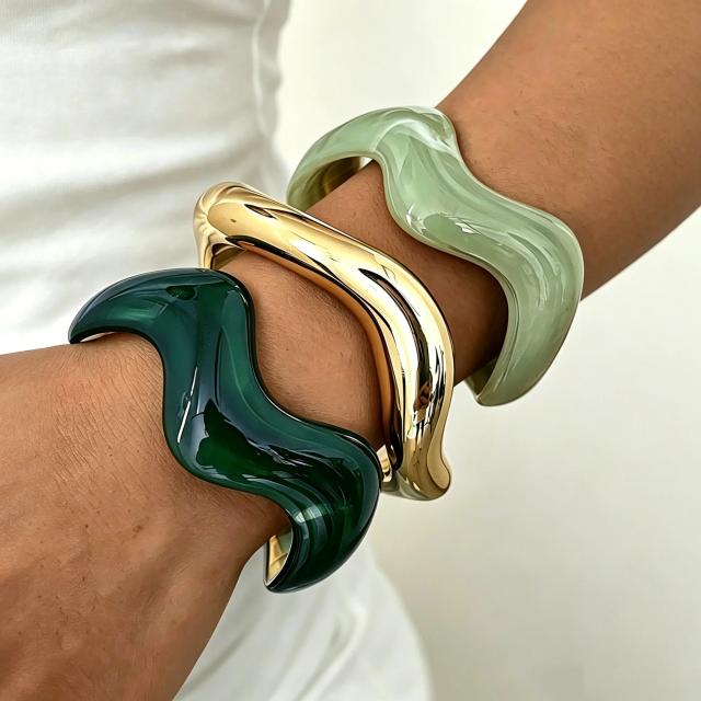 Ensemble 3 Bracelets Vintage Ondulés - Style Afro Chic