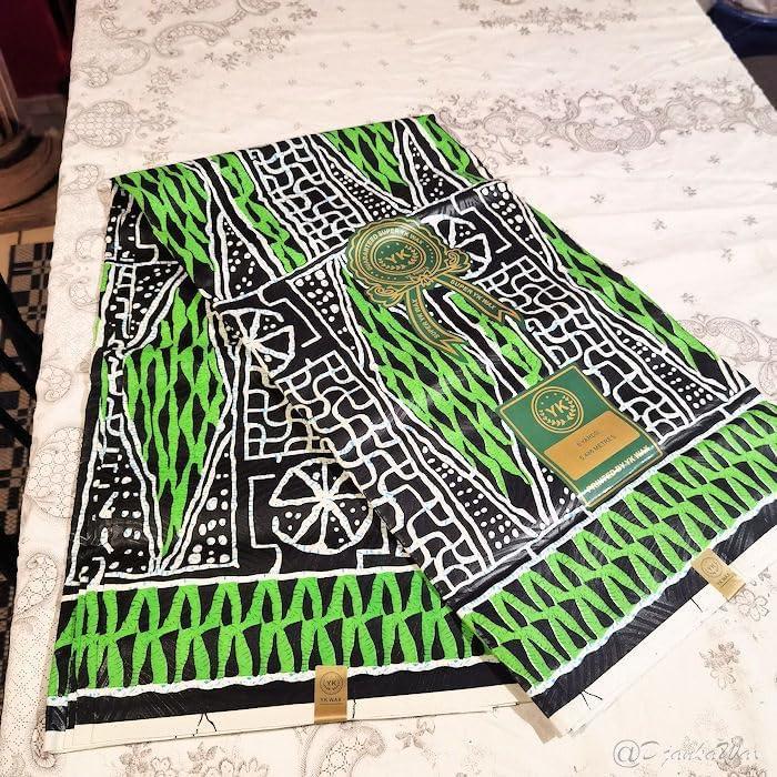 Tissu pagne wax Ndop Bamileke Cameroun Vert Polycoton