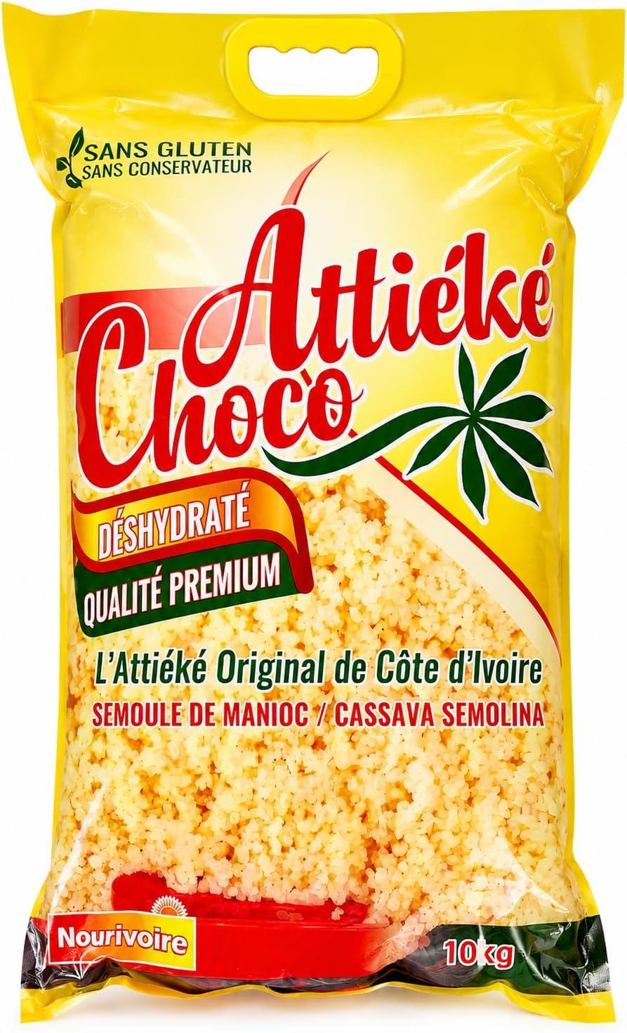 Attiéké Choco Déshydraté 10kg - Semoule Manioc Premium Côte d'Ivoire