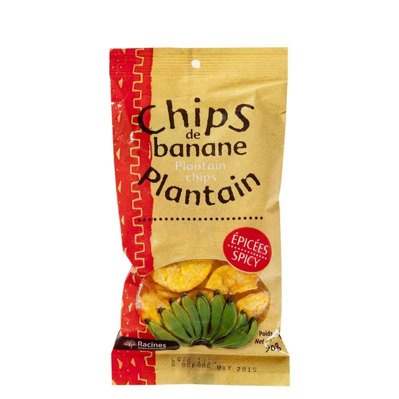 Chips de banane plantain Racines épicées 70 g