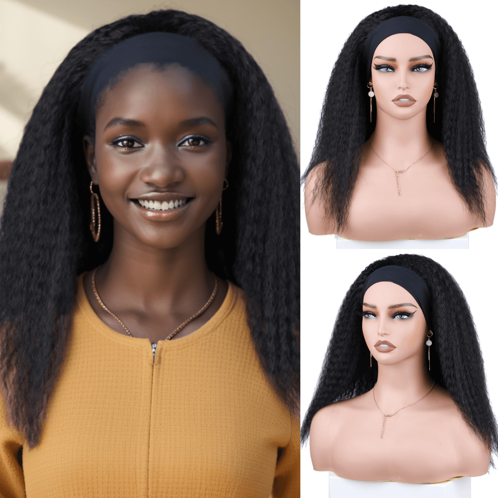 Perruque Bandeau Afro Yaki Bouffante Courte – Synthétique 150%