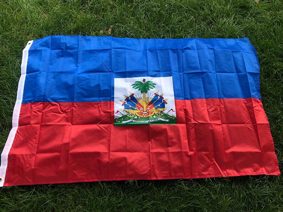 Drapeau Haïti 90x150cm - Bannière Polyester à Suspendre