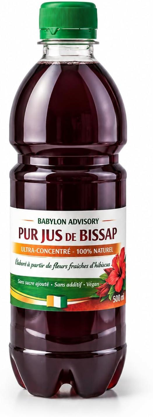 Jus de Bissap Pur 100% Naturel - Boisson Artisanale de Côte d'Ivoire 500ml