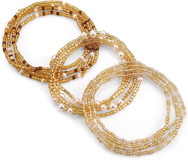 Lot de 3 Chaînes de Taille Perlées - Waist Beads Africaines Colorées