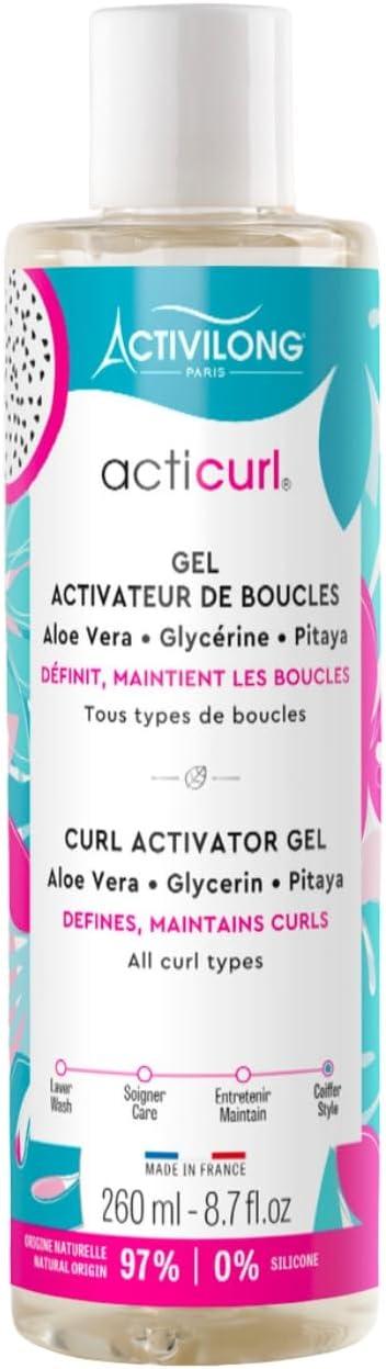 ACTIVILONG - Gel Activateur De Boucles Acticurl - Tous Type De Boucles - Définit Et Maintient Les Boucles - 97% D'Ingrédients Naturels - Made In Franc
