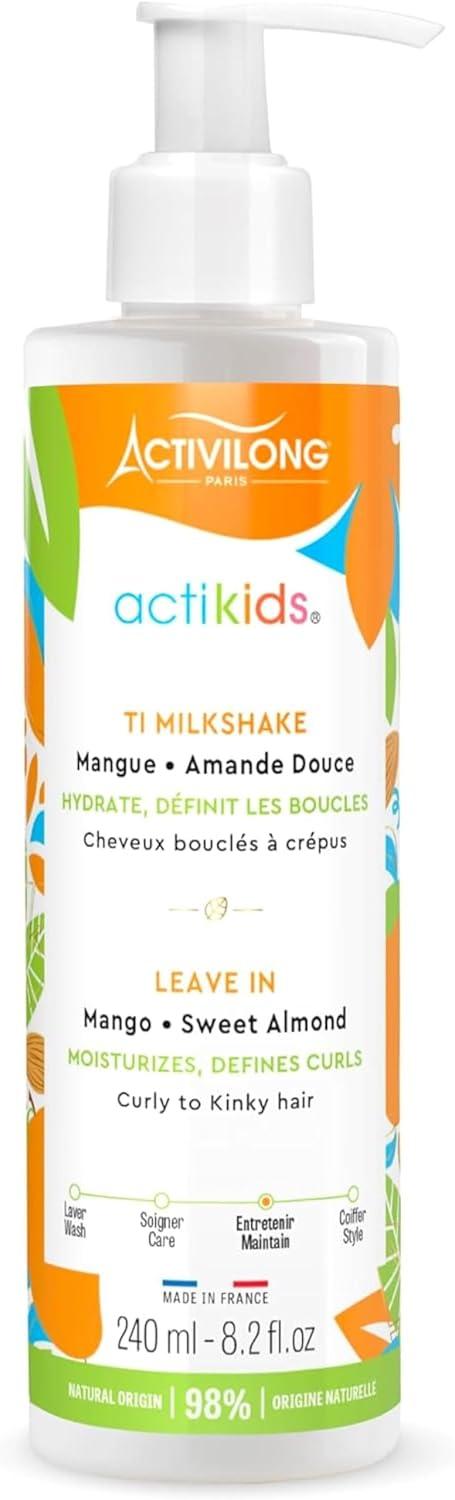 ACTIVILONG - Ti Milkshake Leave In Actikids - Sans Rinçage - Cheveux Bouclés À Crépus - Dès 3 ans - Definit Et Hydrate - Ingrédients Naturels - Vegan