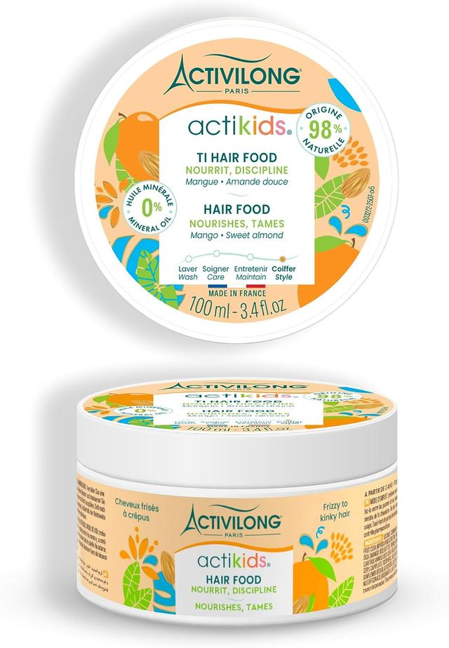 ACTIVILONG - Ti Hair Food Actikids - Sans Rinçage - Cheveux Bouclés À Crépus - Dès 3 ans - Nourrit Et Discipline - Ingrédients Naturels - Vegan - Parf
