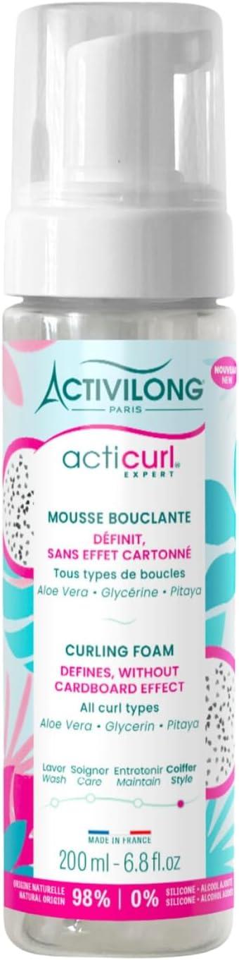 Activilong - Mousse Bouclante Acticurl Expert - Tous Types De Boucles - Aucun effet cartonné - 99% D'Ingrédients d'Origine Naturelle - Made In France