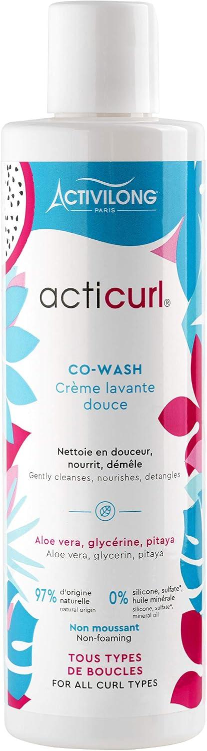 ACTIVILONG - Co-Wash Acticurl - Crème Lavante Douce - Pour Cheveux Bouclés - Nourrit, Hydrate, Dessine Les Boucles - 98% D'Ingrédients Naturels - Made