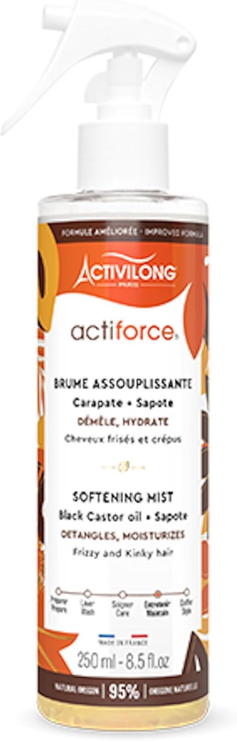 ACTIVILONG - Brume Assouplissante Actiforce - Cheveux Frisés Et Crépus - Assouplit, Démêle, Hydrate - 95% D'Ingrédients Naturels - Made In France - 25