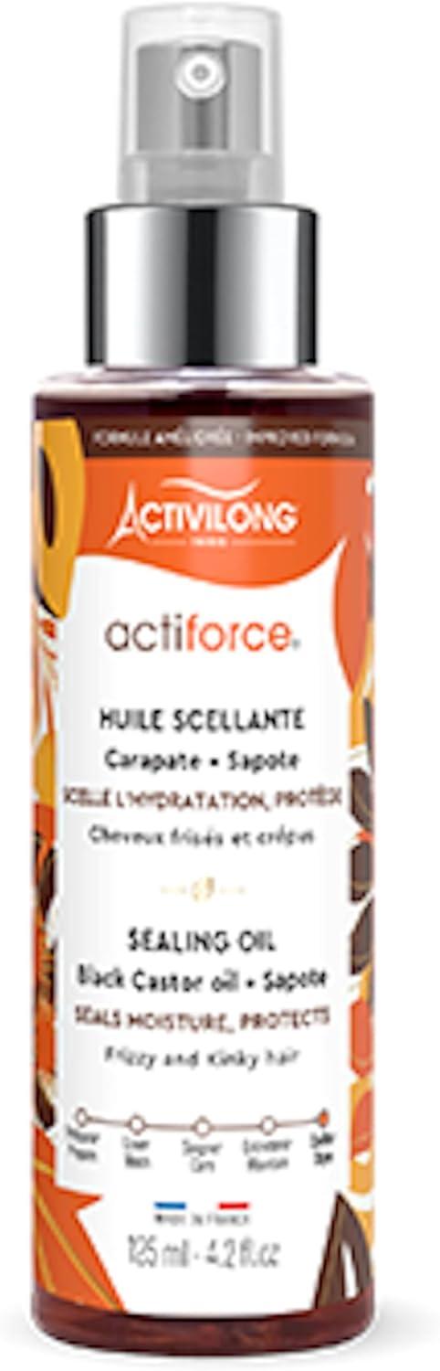 ACTIVILONG - Huile Scellante Actiforce - Cheveux Frisés et Crépus - Hydrate, Nourrit Et Protège - 99% D'Ingrédients Naturels - Parfum Doux - Made In F