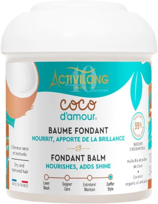 ACTIVILONG - Baume Fondant Coco D'Amour - Sans Rinçage - Cheveux Texturés - Hydrate, Facilite Le Coiffage - Élimine Frisottis - 99% D'Ingrédient Natur