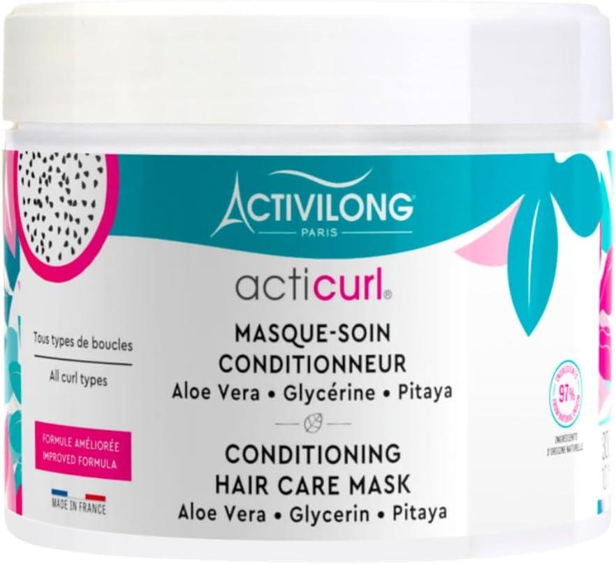 ACTIVILONG - Masque-Soin Conditionneur Acticurl - Tous Type De Boucles - Démêle Et Nourrit En Profondeur - 97% D'Ingrédients Naturels - Made In France