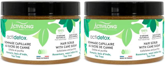 ACTIVILONG - Gommage Capillaire Au Sucre De Canne Actidetox - Purifie Et Exfolie - 100% D'Ingrédients Naturels - Sans Silicone, Ni Huile Minérale - Ma