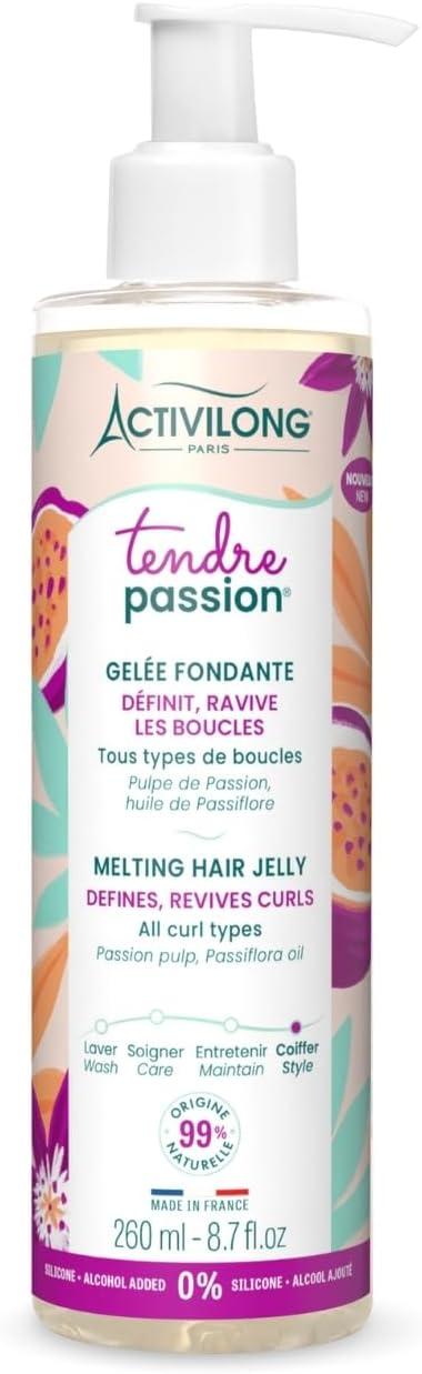 ACTIVILONG - Gelée Fondante Tendre Passion - Cheveux Ondulés, Bouclés, Frisés et Crépus - 99% d'ingrédients d'origine naturelle - Sans Silicône - Sans