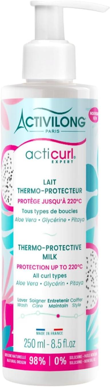 Activilong - Lait-Thermo Protecteur Acticurl Expert - Tous Types De Boucles - Protection Thermique jusqu'à 220° - 98% D'Ingrédients d'Origine Naturell