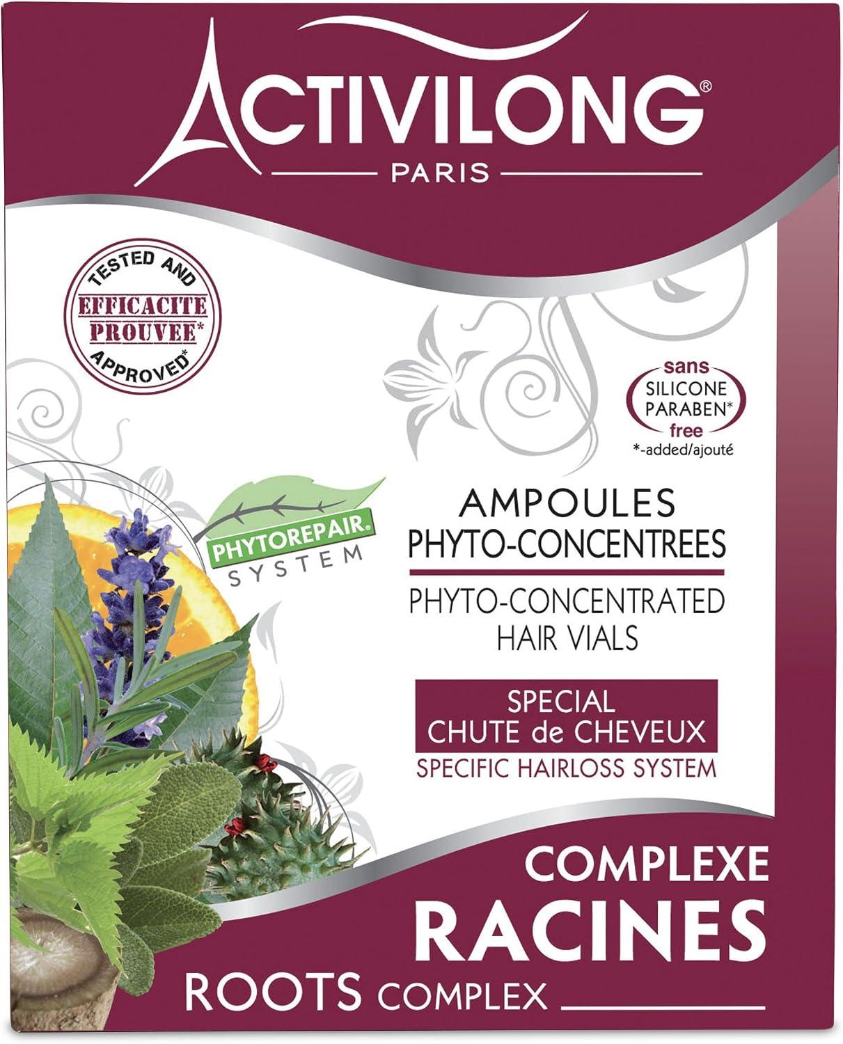 ACTIVILONG - Complexe Racines - Ampoules Phyto-Cocentrées - Stimule La Pousse - Lutte Contre La Chute Des Cheveux Et Pellicules - Made In France - 4x