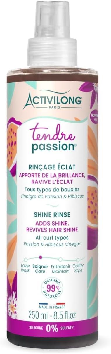 ACTIVILONG - Rinçage Éclat Tendre Passion - Cheveux Ondulés, Bouclés, Frisés et Crépus - 99% d'ingrédients d'origine naturelle - Sans Silicone - Sans