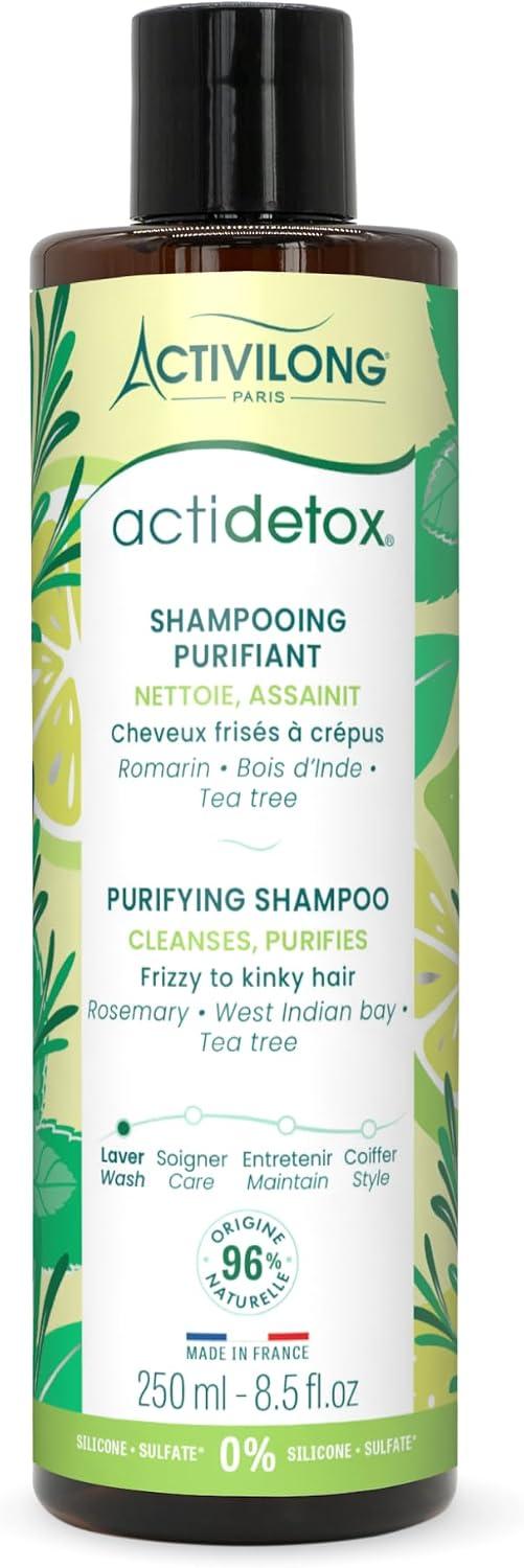 ACTIVILONG - Shampooing Purifiant Actidetox - Nettoie et Assainit - 96% D'ingrédients Naturels - Made In France - 250 ml