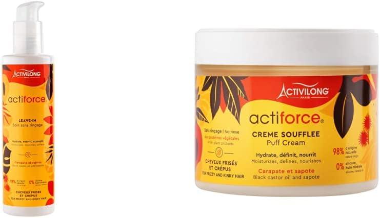 Activilong Actiforce Leave In Soin sans Rinçage Carapate Sapote 240 ml & Actiforce Puff Cream Crème Soufflée Carapate Sapote 300 ml