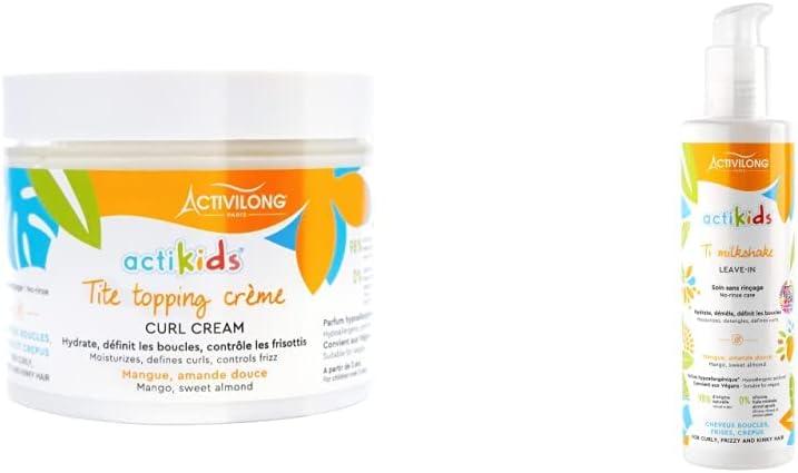 Activilong Actikids Tite Topping Curl Crème À La Mangue/L'amande Douce 300 Ml & Actikids Ti Milkshake Leave In Crème À La Mangue/L'amande Douce 240 Ml