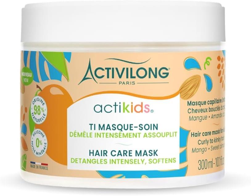 ACTIVILONG - Ti Masque-Soin Actikids - Démêle intensément & Assouplit - Cheveux des enfants bouclés à crépus - 98% d'ingrédients d'origine naturelle -