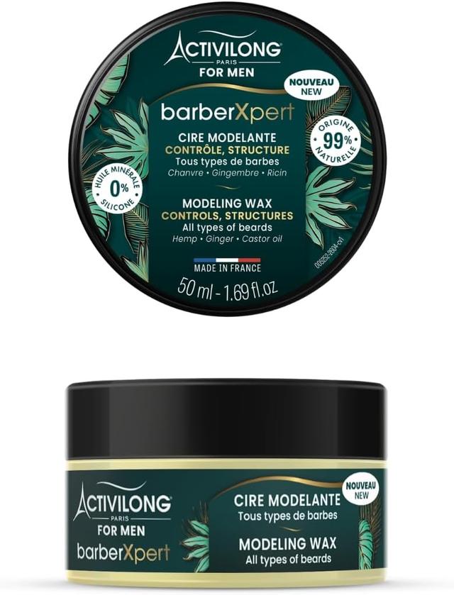 ACTIVILONG FOR MEN - Cire Modelante BarberXpert - Contrôle & Structure - Convient à tous les types de barbes - 99% d'ingrédients d'origine naturelle -