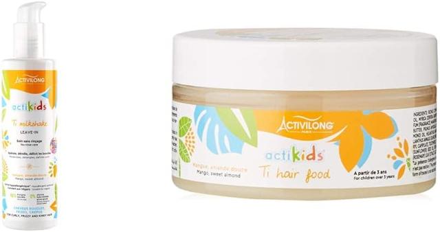 Activilong Actikids Ti Milkshake Leave In Crème À La Mangue/L'amande Douce 240 Ml & Actikids Ti Hair Food Soin Pour Cheveux À La Mangue/L'amande Douce