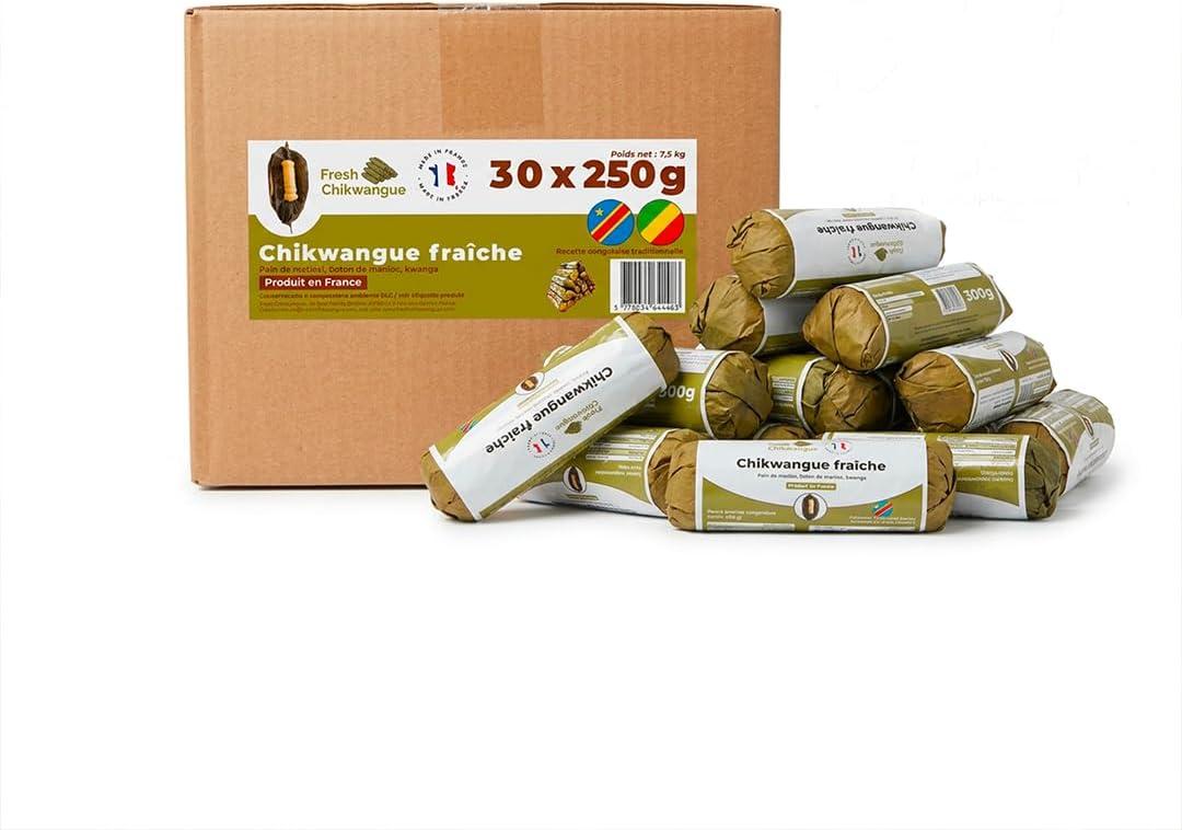 Chikwangue Fraîche Traditionnelle Fabriquée en France - Pain de Manioc