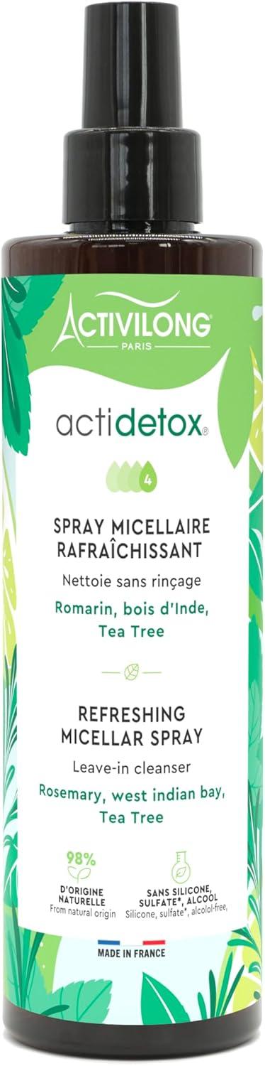 ACTIVILONG - Spray Micellaire Rafraîchissant Actidetox - Nettoie Sans Rinçage - 98% D'Ingrédients Naturels - Made In France - 250ml