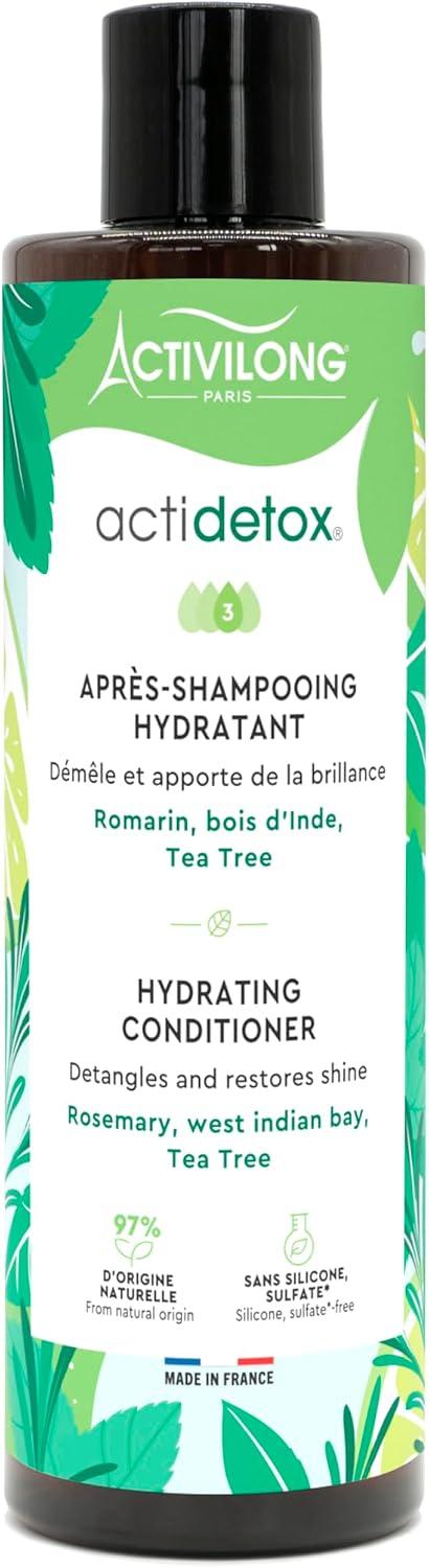 ACTIVILONG - Après-Shampooing Hydratant Actidetox - Démêle Et Apporte De La Brillance - 97% D'Ingrédients Naturels - Made In France - 250ml