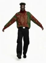 Pull de Noël tendance avec motif Bamiléké Cameroun