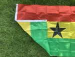 Drapeau du Ghana 90x150 cm – Bannière Nationale Rouge, Jaune et Verte en Polyester