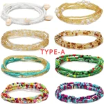 Perles de Taille Africaines Colorées Bijoux Baya – Lot de 8 Chaînes Élastiques Bohème pour Femmes et Adolescentes | Bijoux de Corps Ethniques – Image 4