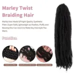 Extensions Marley Twist Synthétiques 18 pouces – Afro Kinky Curly Crochet Hair pour Faux Locs – Image 2