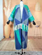 Manteau Long Oversize Multicolore Africain – Cardigan Duster Femme – Hiver / Automne – Image 2