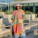 Manteau Long Oversize Multicolore Africain – Cardigan Duster Femme – Hiver Automne